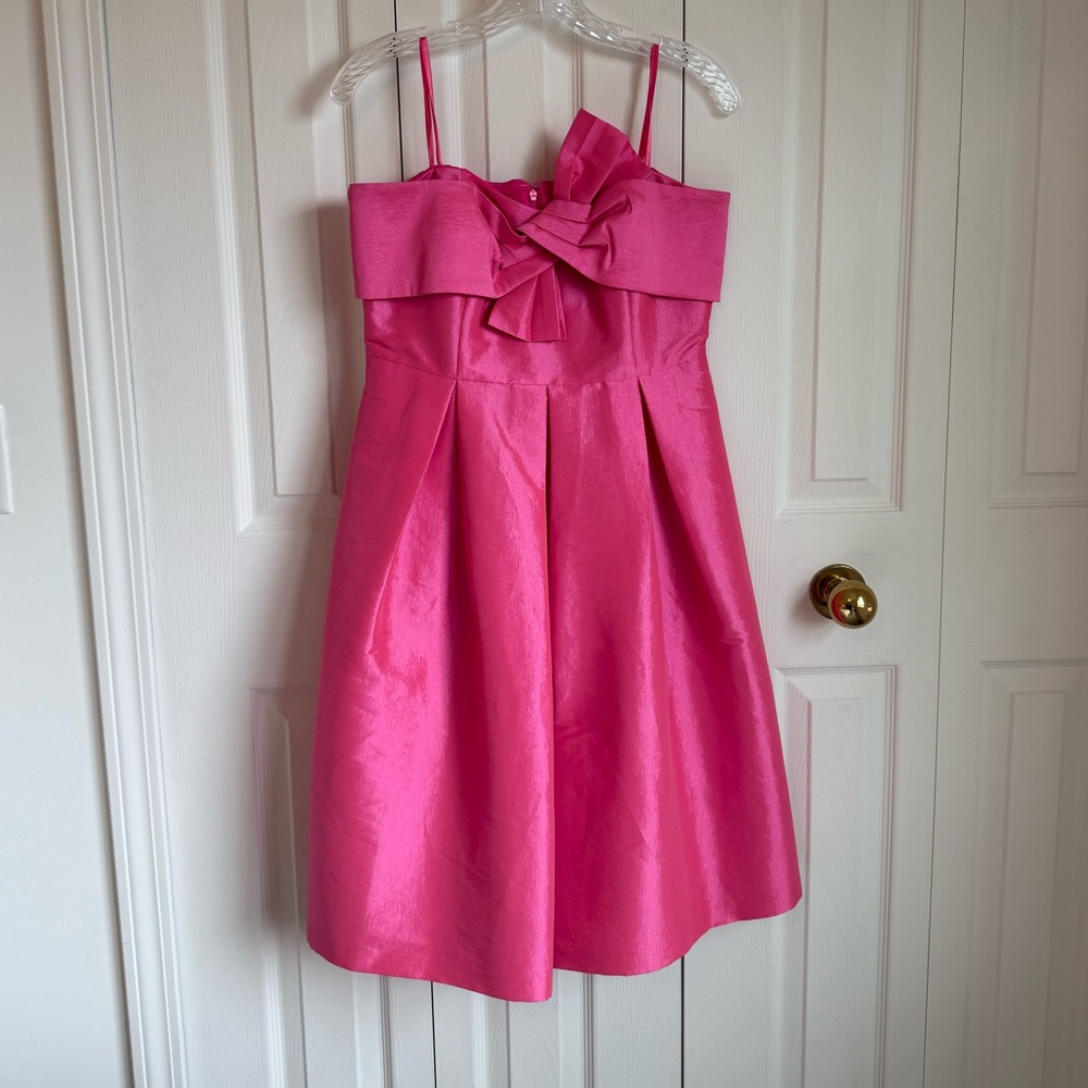 Nordstrom 1901 Pink Strapless Front Bow Midi Dress